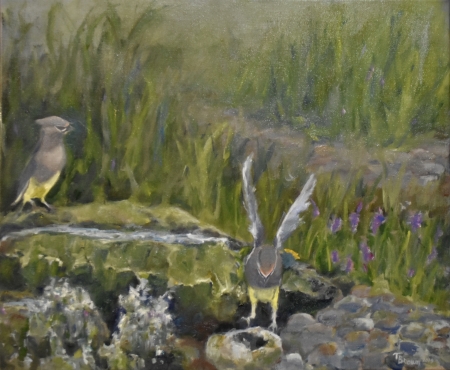 Cedar Waxwings: The Landing II by artist Tammy Brown